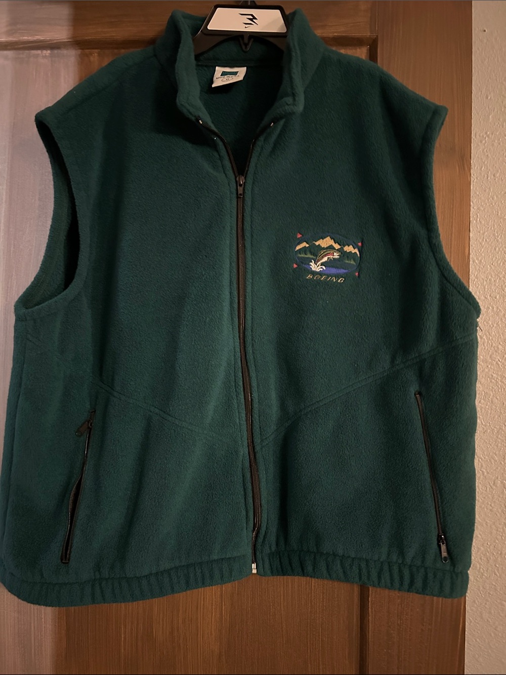 Dark Green Fleece Vest with Full Zip